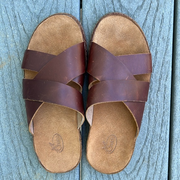 Chaco Wayfarer Slide Leather Sandal Toffee Size 6 - Picture 2 of 6